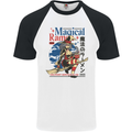 Magical Ramen Noodles Witch Halloween Mens S/S Baseball T-Shirt White/Black