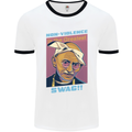 Ghandi Parody Gangsta Rap Music Hip Hop Mens White Ringer T-Shirt White/Black