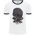 Crying Blood Skull Mens White Ringer T-Shirt White/Black