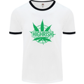 Highrish St. Patrick's Day Weed Drugs Funny Mens White Ringer T-Shirt White/Black