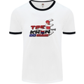 Taekwondo Fighter Mixed Martial Arts MMA Mens White Ringer T-Shirt White/Black