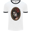 Day of the Dead La Catrina DOTD Sugar Skull Mens White Ringer T-Shirt White/Black