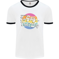 Proud To Be Gay LGBT Pride Awareness Mens White Ringer T-Shirt White/Black