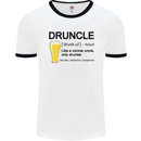 Druncle Uncle Funny Beer Alcohol Day Mens White Ringer T-Shirt White/Black