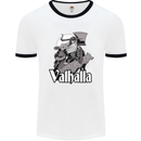 To Valhalla Viking Warrior Odin Mens Ringer T-Shirt White/Black