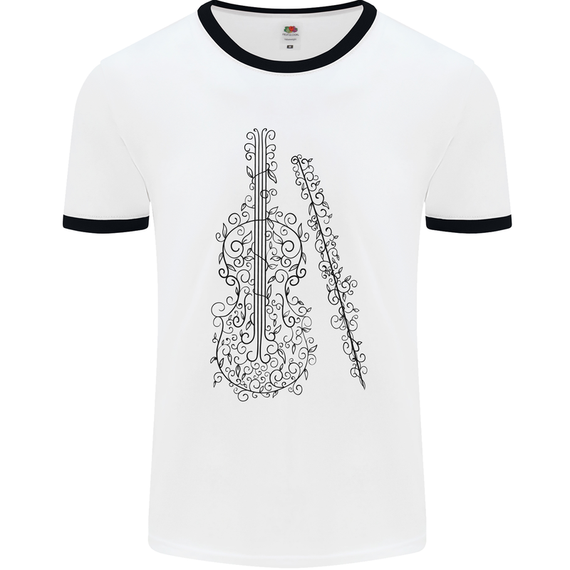 A Violin Cello Mens Ringer T-Shirt White/Black