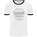 Vintage Year 23rd Birthday 2000 Mens Ringer T-Shirt White/Black