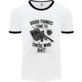 Those Who Bait Fishing Fisherman Funny Mens White Ringer T-Shirt White/Black