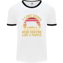 I Like Cows & 3 People Funny Sarcastic Slogan Mens White Ringer T-Shirt White/Black