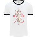 Chinese Zodiac Shengxiao Year of the Rabbit Mens White Ringer T-Shirt White/Black