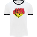 Jesus Saves Funny Christian Mens White Ringer T-Shirt White/Black