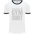 Gym Training Top Bodybuilding Weightlifting Mens White Ringer T-Shirt White/Black