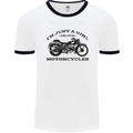 A Girl Who Loves Motorcycles Biker Mens Ringer T-Shirt White/Black