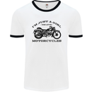 A Girl Who Loves Motorcycles Biker Mens Ringer T-Shirt White/Black