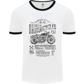 American Custom Motorbike Biker Motorcycle Mens White Ringer T-Shirt White/Black