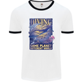 Diver Same Planet Different World Mens White Ringer T-Shirt White/Black