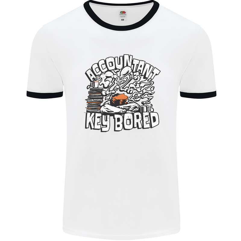 A Bored Accountant Mens White Ringer T-Shirt White/Black