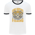 Gone Hunting Then Fishing Funny Hunter Mens White Ringer T-Shirt White/Black