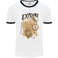 Explore Travel Orienteering Mountaineering Mens White Ringer T-Shirt White/Black