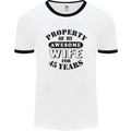 45th Wedding Anniversary 45 Year Funny Wife Mens Ringer T-Shirt White/Black