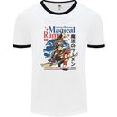 Magical Ramen Noodles Witch Halloween Mens White Ringer T-Shirt White/Black