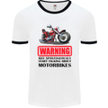 Start Talking About Motorbikes Motorcycle Mens White Ringer T-Shirt White/Black