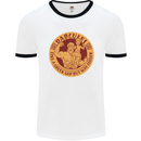 Dadcules Funny Fathers Day Gym Bodybuilding Mens Ringer T-Shirt White/Black