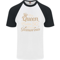50th Birthday Queen Fifty Years Old 50 Mens S/S Baseball T-Shirt White/Black