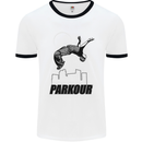 Parkour Free Running Break the Limit Mens White Ringer T-Shirt White/Black