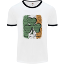 St Patricks Day Shamrock 3 Leaf Clover Mens White Ringer T-Shirt White/Black