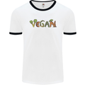 Vegan Vegetables Mens White Ringer T-Shirt White/Black