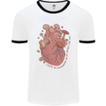 Mushroom Heart Foraging Mycology Mens Ringer T-Shirt White/Black