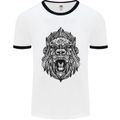 Ape Mandala Art Mens White Ringer T-Shirt White/Black