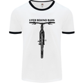 Lifer Behind Bars Funny Cycling Cyclist Mens White Ringer T-Shirt White/Black