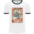 Retro Cinema Movie Night Films & TV Mens White Ringer T-Shirt White/Black