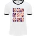 Marilyn Collage Celebrity Fashion Mens White Ringer T-Shirt White/Black