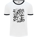 Dark Magic Black Voodoo Magic Mushrooms Mens Ringer T-Shirt White/Black