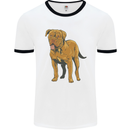 French Mastiff Dogue Bordeaux Dog Mens Ringer T-Shirt White/Black
