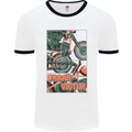 Urban Victim Motorcycle Motorbike Biker Mens White Ringer T-Shirt White/Black