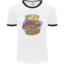 Eat Me Mushroom Fungi Mycology Mens Ringer T-Shirt White/Black