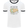 Funny Kiwi Fruit Bird Disection Mens White Ringer T-Shirt White/Black
