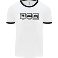 Eat Sleep 4X4 Off Road Roading Car Mens White Ringer T-Shirt White/Black