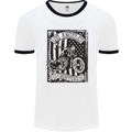 LA Choppers Motorcycle Motorbike Biker Mens White Ringer T-Shirt White/Black