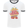 Beer and Caravan Kinda Weekend Funny Mens White Ringer T-Shirt White/Black