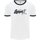 Swinger Funny Baseball Softball Mens White Ringer T-Shirt White/Black