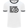 My Chains Set Me Free Cycling Cyclist Bike Mens White Ringer T-Shirt White/Black