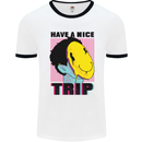 Acid Have a Nice Trip Drugs LSD Trippy Mens White Ringer T-Shirt White/Black