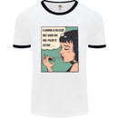 Woman Is Only Helpless Female Empowerment Mens White Ringer T-Shirt White/Black