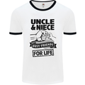 Uncle & Niece Friends for Life Funny Day Mens White Ringer T-Shirt White/Black