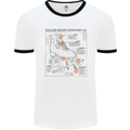 Roller Skating Boot Blueprint Mens Ringer T-Shirt White/Black